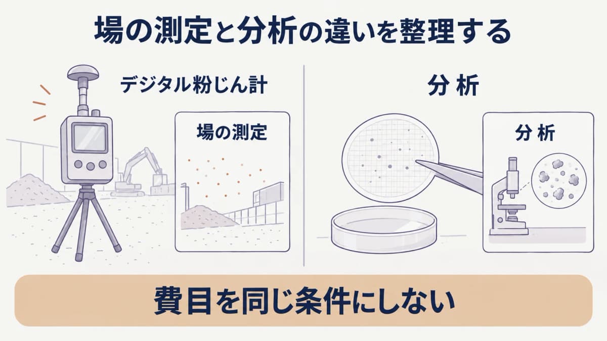 粉じん測定の条件を整理するデジタル粉じん計