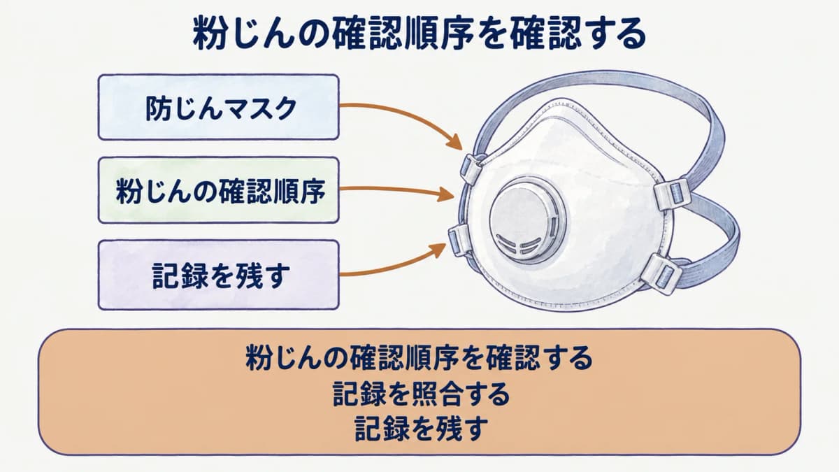 粉じんの記録を整理する防じんマスク