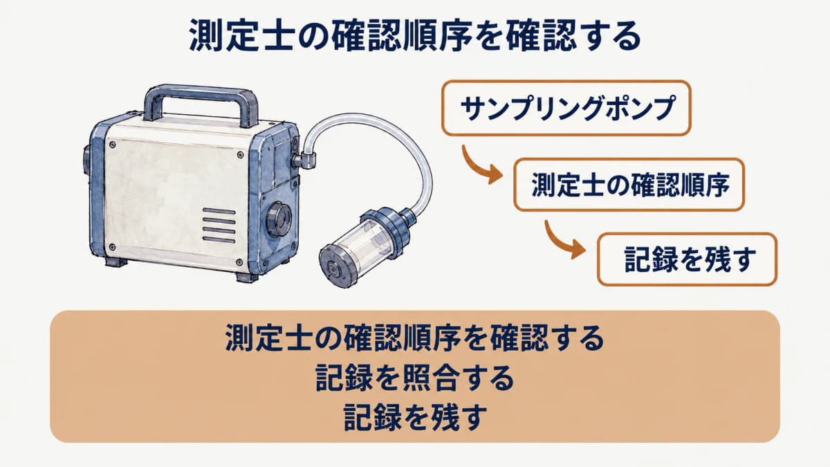 資格区分と測定目的を整理するサンプリングポンプ